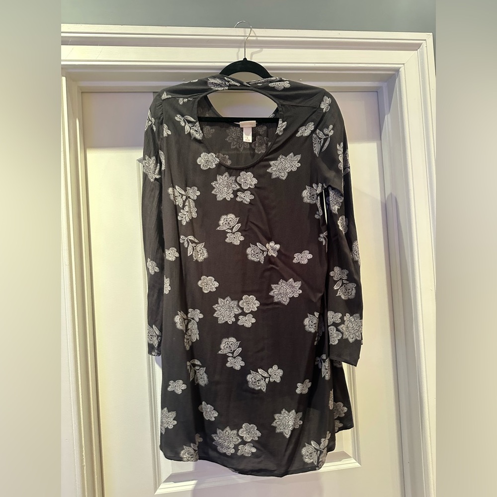 Mossimo Supply Co Black Long Sleeve Cowl Neck Dress